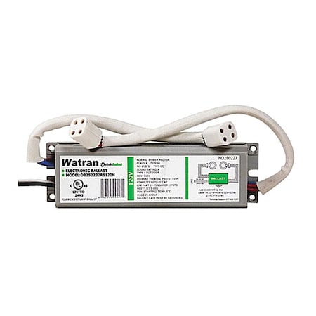 Electronic Ballast, Input Watts 32, 6" L