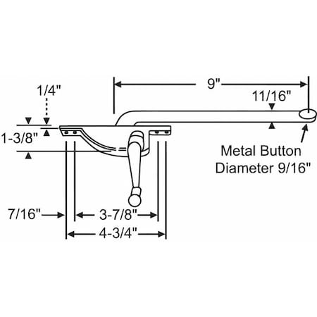 Window Operator, Hand Casement, 12" L