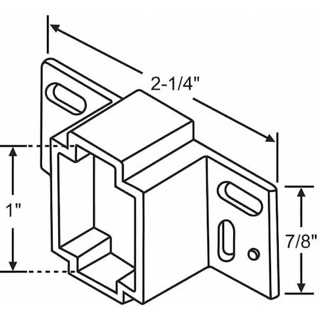 Drawer Track Bracket, 1/4" H