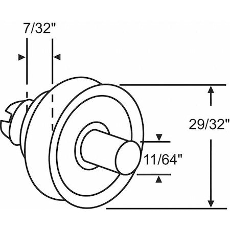 Drawer Roller/Axle, 1/4" H