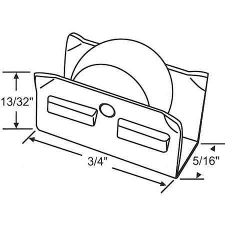 Roller Assembly, Sliding Window, 3/4" L