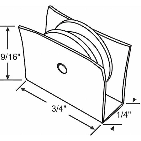 Roller Assembly, Sliding Window, 3/4" L