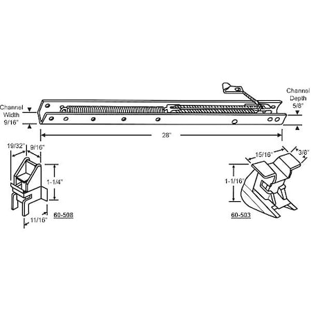 Sash Balance, Window Channel, 28" L