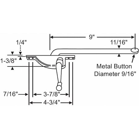 Window Operator, Left Hand, 12" L