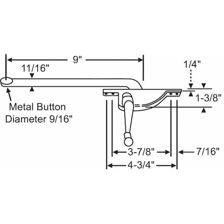 Window Operator, Right Hand, 12" L