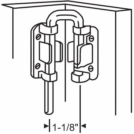 Security Latch, 3-53/64" L x 19/32" H