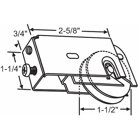 Roller Assembly 3-3/8" L, Steel Plated