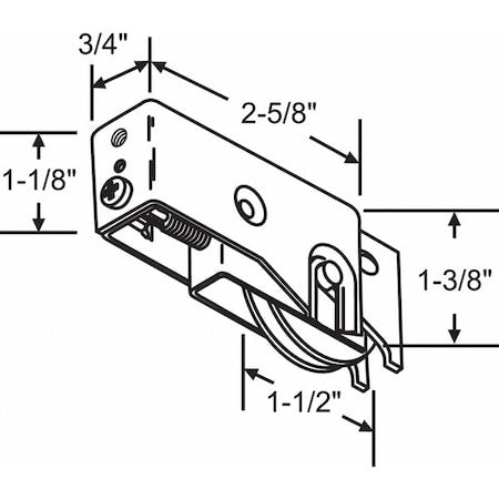 Roller Assembly 3-23/64" L, Steel Plated