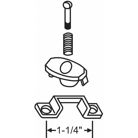 Door Latch, 3" L x 1/2" H