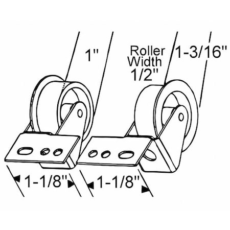 Drawer Front Roller Set, 1/4" H
