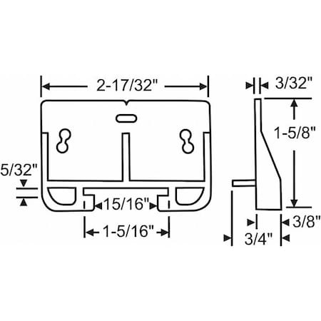 Drawer Track Guide, 1-1/4" H