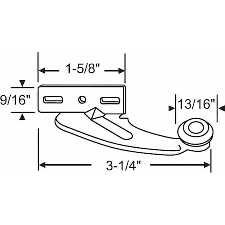 Drawer Roller, 1/4" H