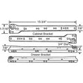 Drawer Slide, 16" L, Painted