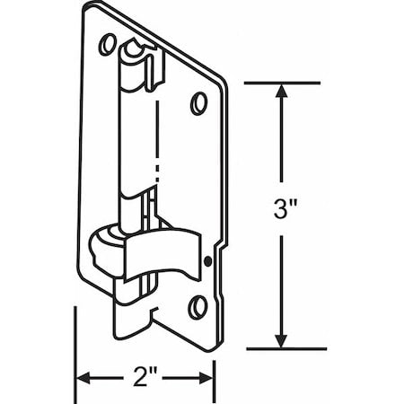 Butt Hinge, Steel, Full Surface Mounting, 2 in Leaf W x 3 in Leaf H, Brass Plated