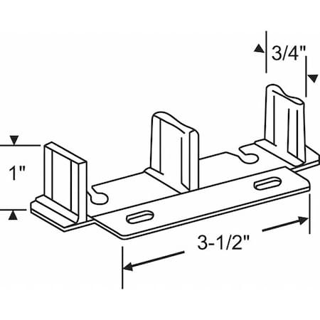 Floor Guide, Steel, Anodized, 4-3/4"L x 1-13/31"W