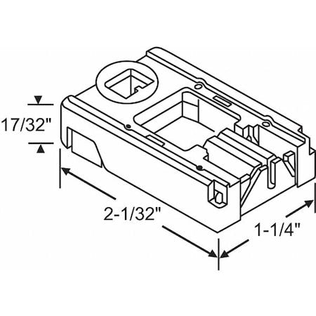 Lock Shoe, Window Balance Pivot, 2-1-32" L