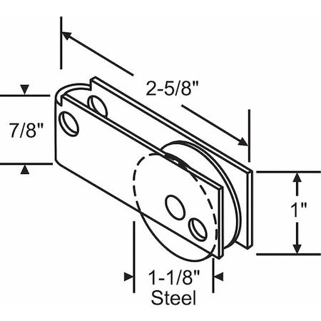 Roller Assembly 2-5/8" L, Steel Plated