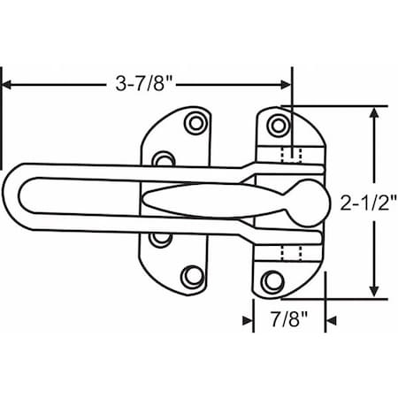 Door Guard, Satin Nickel, 1-15/32" H