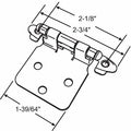 Butt Hinge, Steel, Full Surface Mounting, 1/2 in Leaf W x 1 5/8 in Leaf H, Satin Nickel