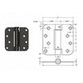 Butt Hinge, Steel, Full Mortise Mounting, 4 in Leaf W x 4 in Leaf H, Satin Brass