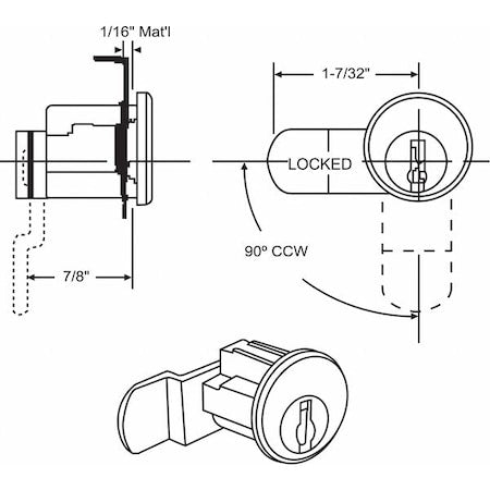 Mailbox Lock, For 4C Pedestal Mailboxes