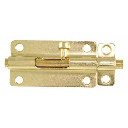 Barrel Bolt, Plated Zinc, 2-1/2" L