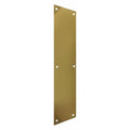 Door Push Plate, Brass, Polished, 4" W