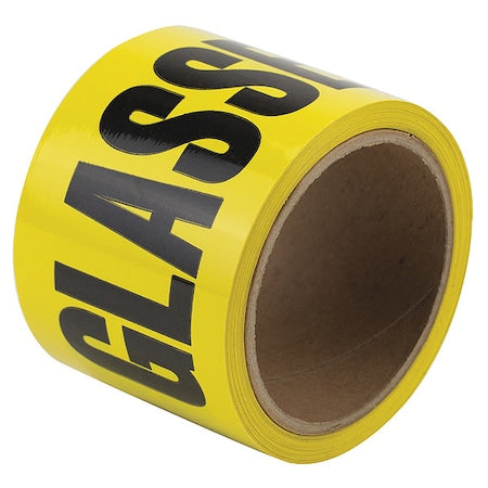 Safety Warning Tape, Solid, Black/Yl, 3" W, 3YTA8