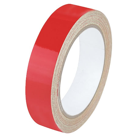 Reflective Safety Tape Vinyl Red, 1" W x 10 yd. L, 5.5 mil Thick