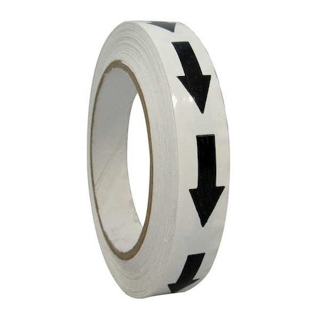Arrow Marking Tape Vinyl White/Black, 3/4" W x 120 ft. L, 6 mil Thick