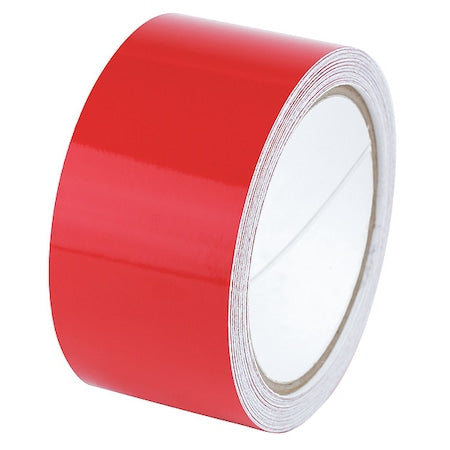 Reflective Safety Tape Vinyl Red, 2" W x 10 yd. L, 5.5 mil Thick