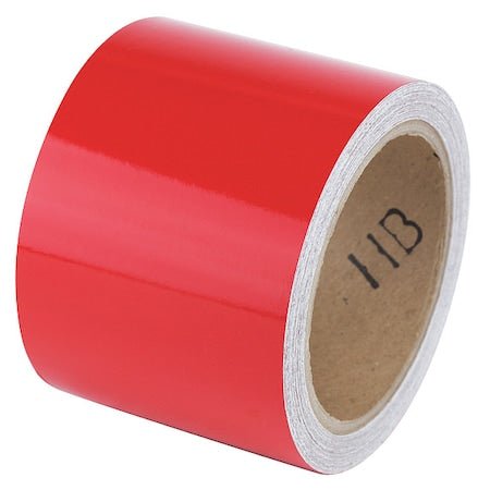 Reflective Safety Tape Vinyl Red, 3" W x 10 yd. L, 5.5 mil Thick
