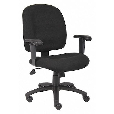 Fabric Task Chair, 20 1/2-, Adjustable, Black