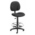 Fabric Drafting Chair, 31 1/2-, No Arm, Black