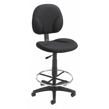 Fabric Drafting Chair, 31 1/2-, No Arm, Black