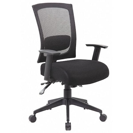 Fabric Task Chair, 22-, Adjustable, Black