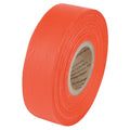 Flagging Tape, No Legend, Orange, 1 3/16 in Wide x 300 ft Length, Vinyl, 2 mil