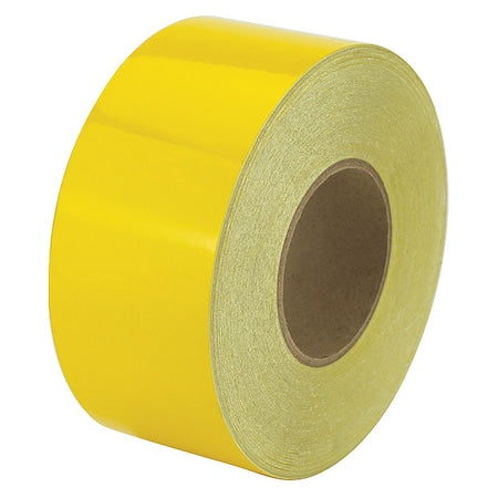 Reflective Safety Tape Vinyl Yellow, 3" W x 50 yd. L, 5.5 mil Thick