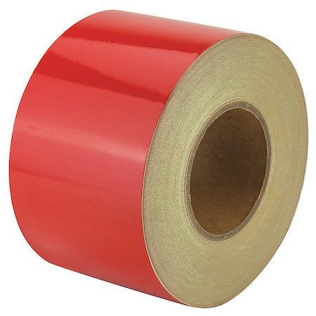 Reflective Safety Tape Vinyl Red, 4" W x 50 yd. L, 5.5 mil Thick