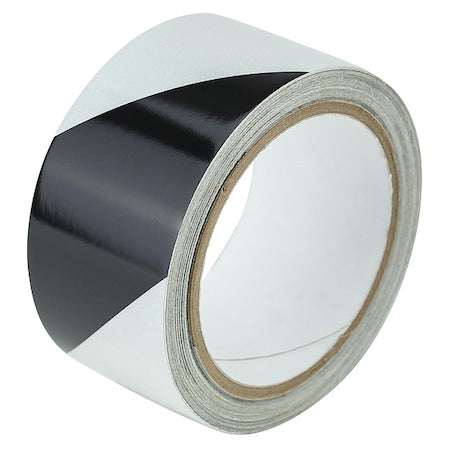 Reflective Safety Tape Vinyl Black/White, 2" W x 10 yd. L, 5.5 mil Thick