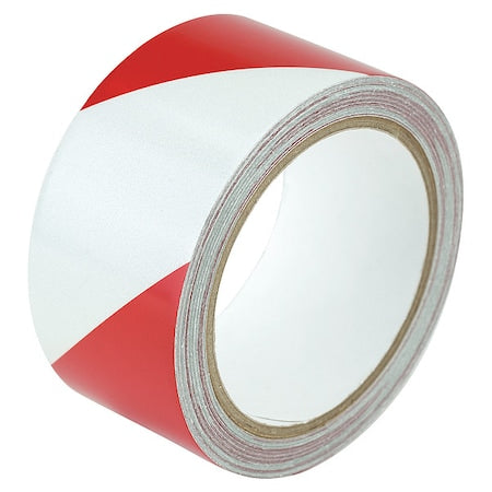 Reflective Safety Tape Vinyl Red/White, 2" W x 10 yd. L, 5.5 mil Thick