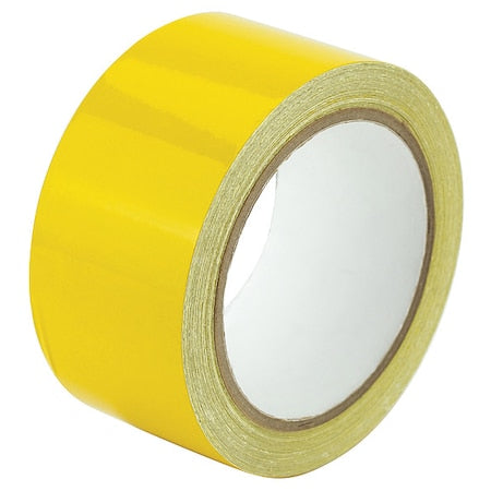 Reflective Safety Tape Vinyl Yellow, 2" W x 10 yd. L, 5.5 mil Thick