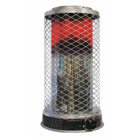 Portable Gas Floor Heater, Liquid Propane, Matchless Piezo, 16 11/32 in Wx 16 11/32 in L