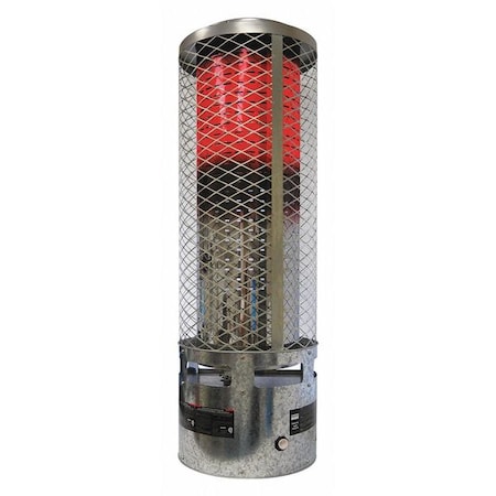 Portable Gas Floor Heater, Natural Gas, Continuous Spark, 14 11/16 in Wx 14 11/16 in L