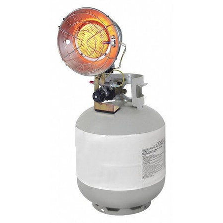 Portable Gas Tank-Top Heater, Liquid Propane, Standing Pilot, 8 17/64 in Wx 7 1/8 in L