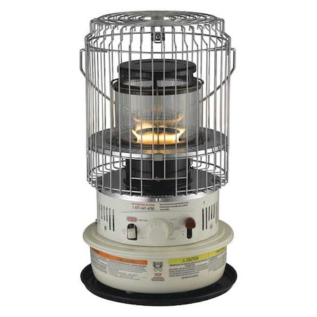 Portable Kerosene Radiant Floor Heater, 10,500 BtuH, Kerosene, 500 sq ft Heat Area 0.8 gal