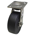 Plate Caster, 880 lb. Load, Black Wheel