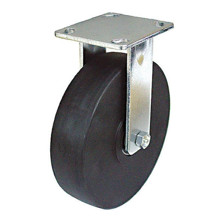 Plate Caster, 880 lb. Load, Black Wheel