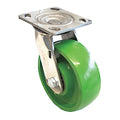 Plate Caster, 880 lb. Load, Green Wheel
