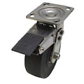 Plate Caster, 880 lb. Load, Black Wheel